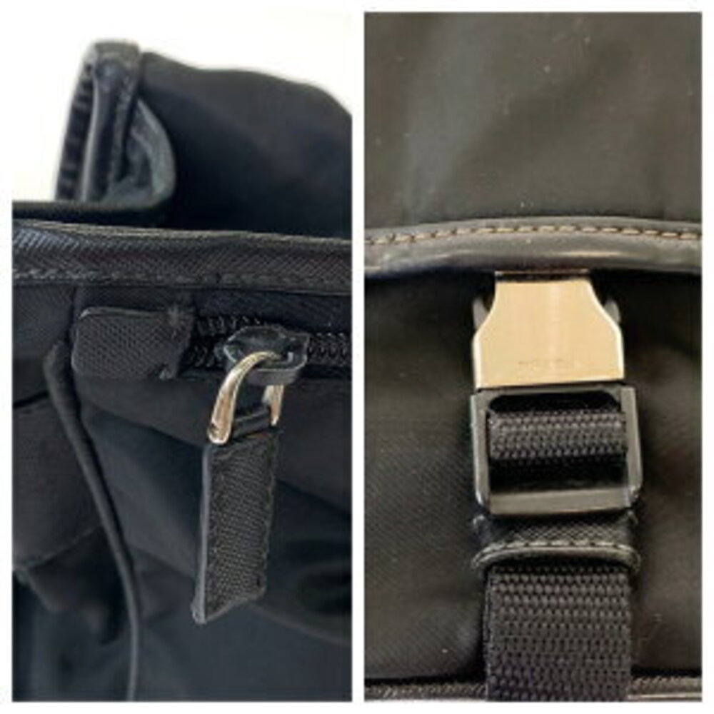 Prada bag plate logo Tessuto triangular messenger shoulder Nylon black - Picture 6 of 10